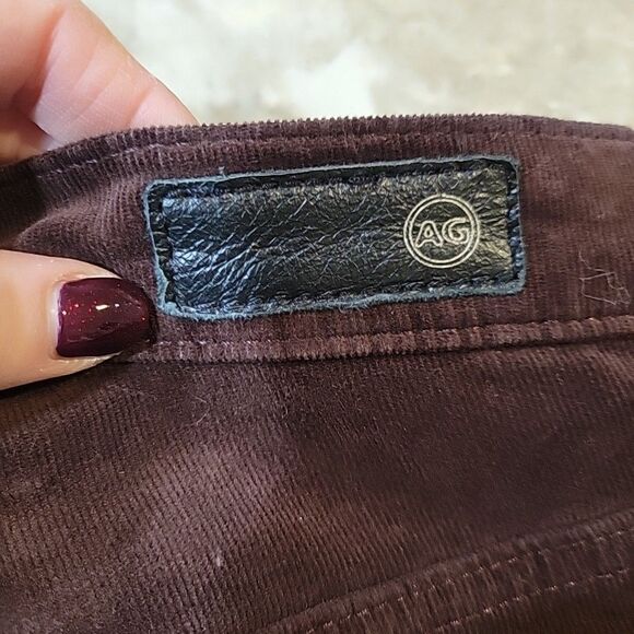 NWT AG Denim Brinley Mid Rise Straight Corduroy Jeans Chocolate Brown Size 26 - Picture 8 of 12